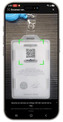 Escaneo del carnet del estudiante